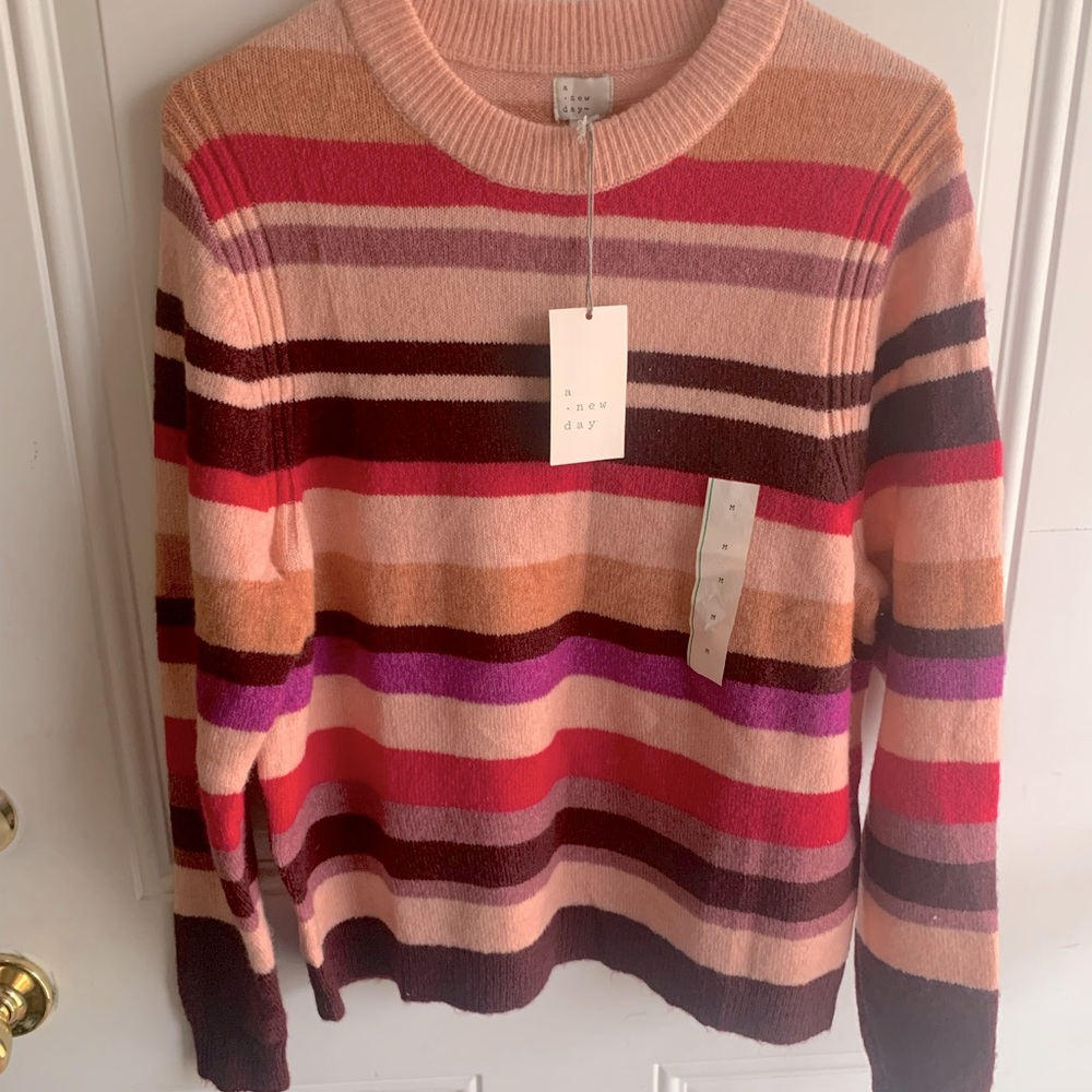 Target Exclusive A New Day coral stripe sweater
